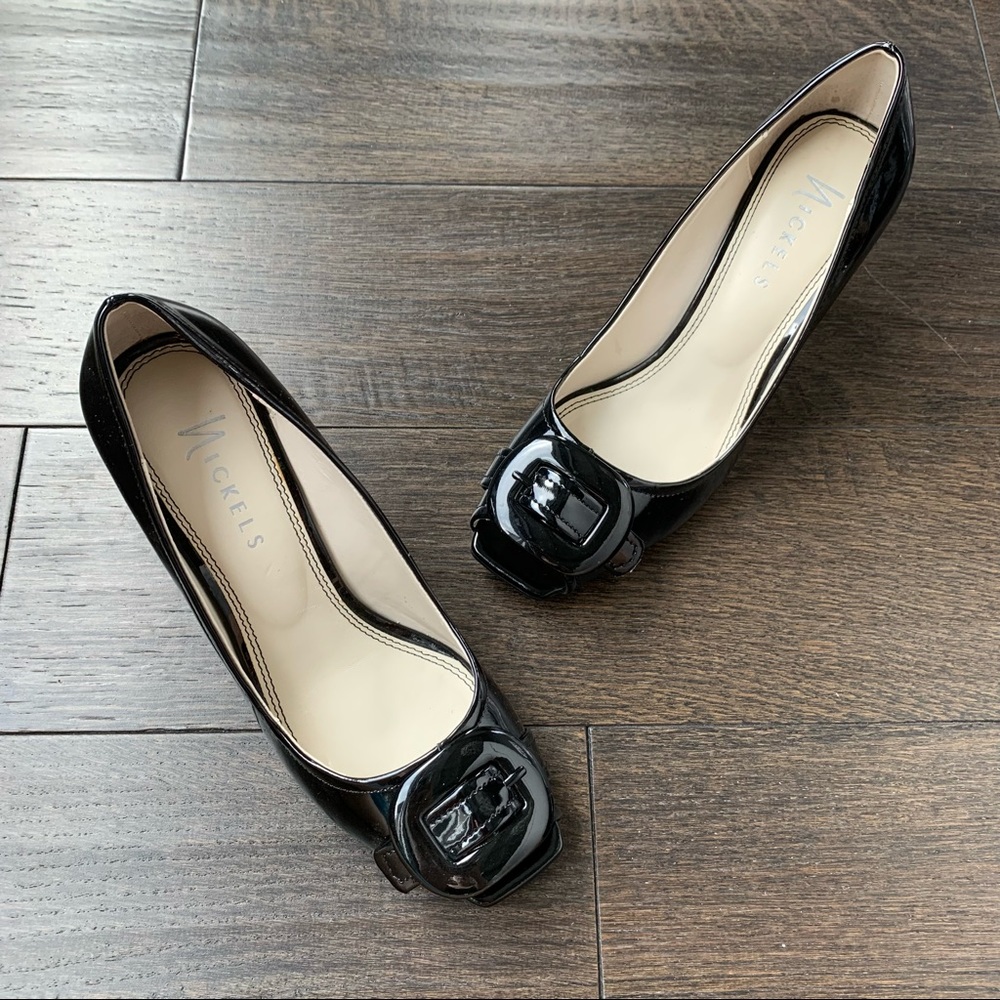 Nickels Size 6.5 Black Shiny 3 Inch High Heels